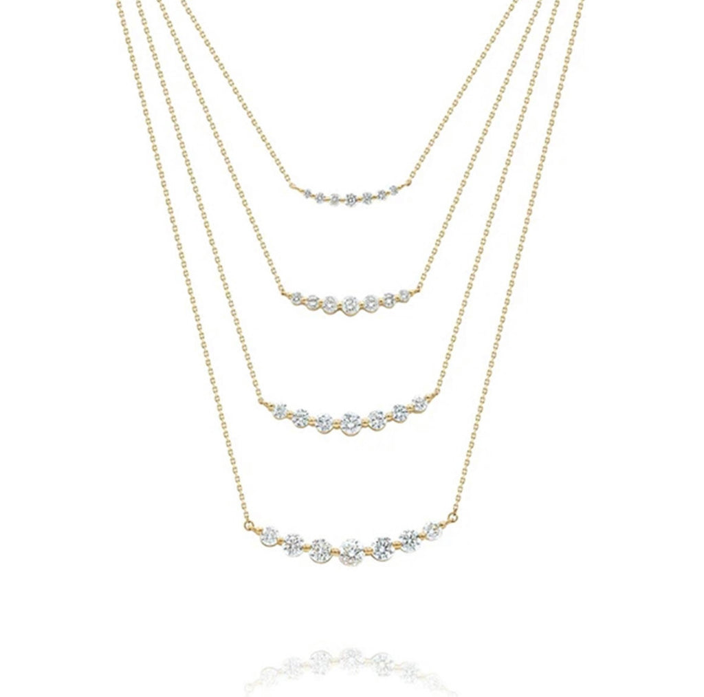 18K Gold Plated Dainty Zirconia Necklace from NAZ Parure Jewelry