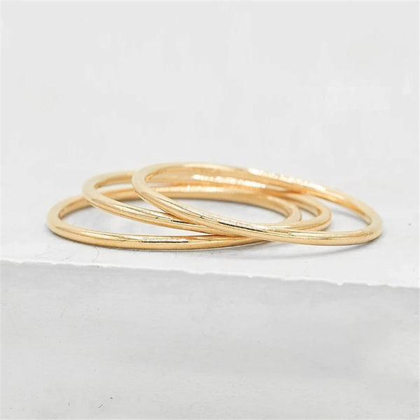 Set of three 14K Gold-Filled Simply Thin Rings available in size 6, 7 & 8.