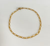Gold filled Classic Chain Link Bracelet on neutral background.
