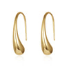 18K gold plated Waterdrop Earrings with white background.