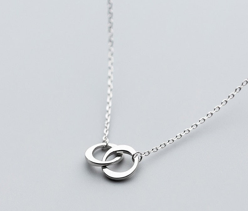 925 Sterling Silver Interlock Necklace from NAZ Parure Jewelry.