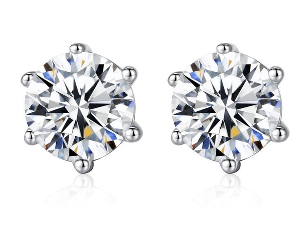 6-prong Round 1 Karat Zirconia Studs from NAZ Parure