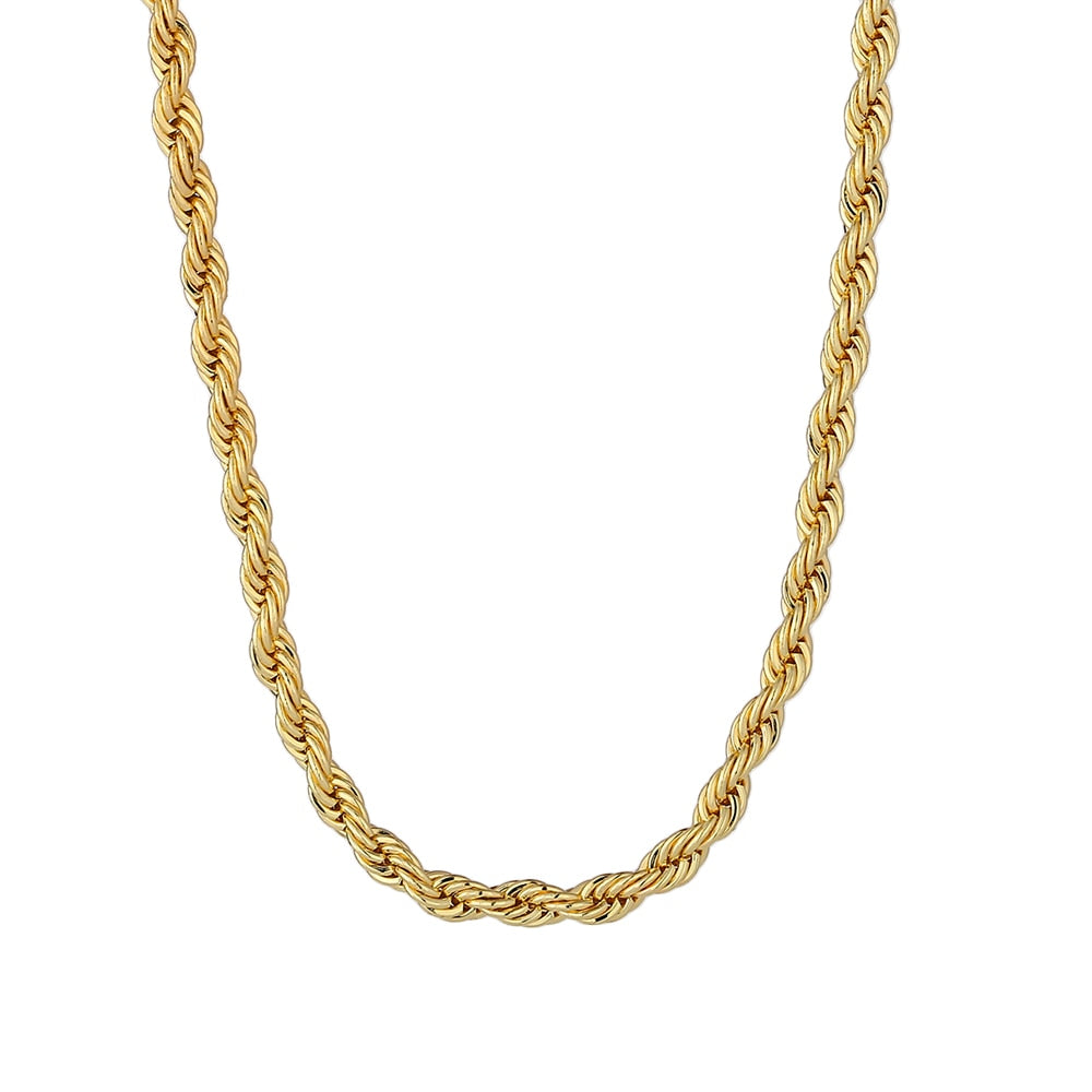 18K gold plated Classic Rope Chain from NAZ Parure Jewelry