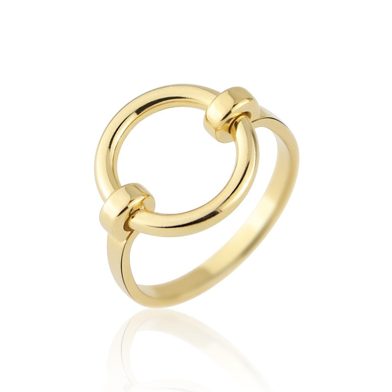 18K gold plated Unity Ring with white background