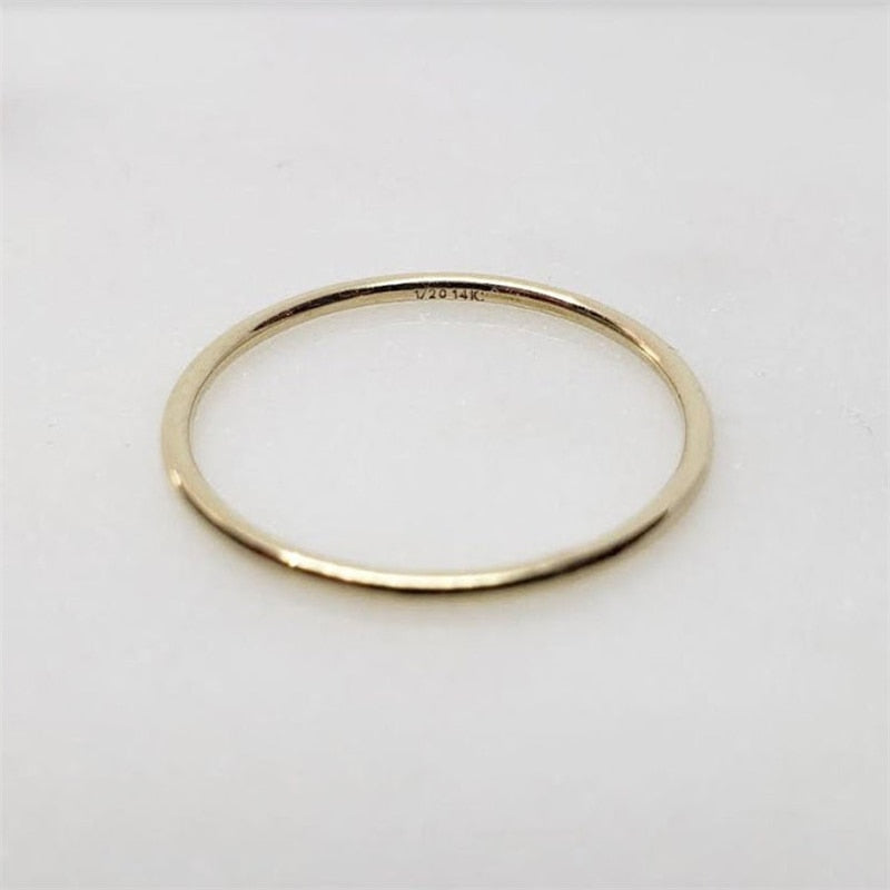 One Simply Thin ring showing 14K Gold-FIlled stamp. 