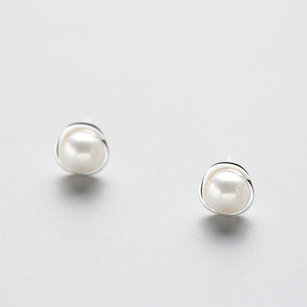 Sterling Pearl Studs - [NAZ Parure]