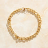 Close up of 18K Gold plated Figaro Link Bracelet - [NAZ Parure]
