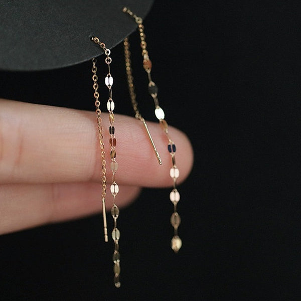 Geometric Gold Thread Earrings from NAZ Parure Jewelry