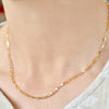 Woman wearing gold filled Chain Link Necklace - [NAZ Parure]
