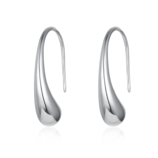 Sterling silver Waterdrop Earrings on a white background.