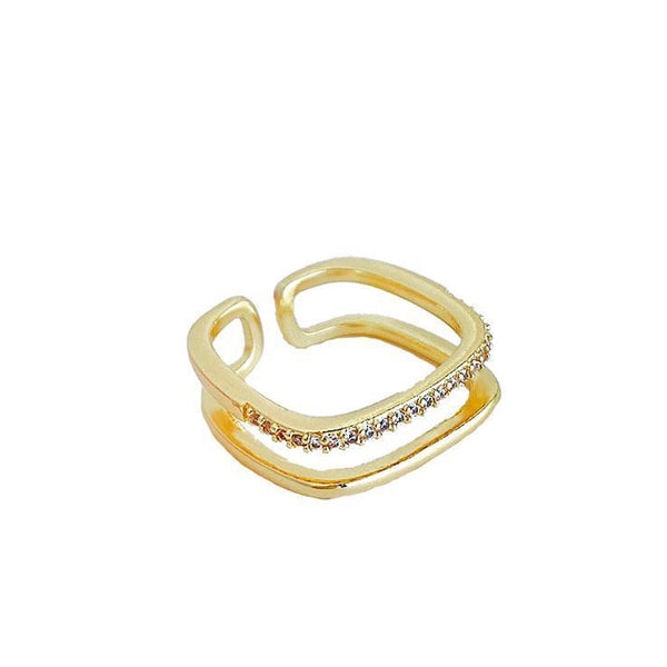 Modern Gold Ring with white background
