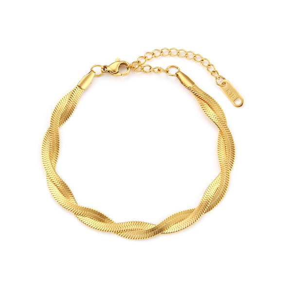 Gold Braided Chain Bracelet - [NAZ Parure]