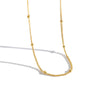 Hanging view of 18K gold plated & waterproof Thin Beaded Choker against white background.