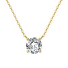 Minimalist Solitaire Diamond Necklace with 14K Gold Plated Chain