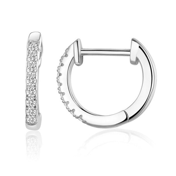 Sterling silver CZ Cuff Huggies against a white background.