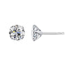 Sterling Silver Classic Round CZ Studs againt a white background.