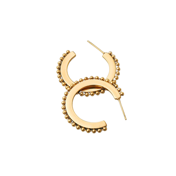 Beaded and Solid Hoop Earrings from NAZ Parure Jewelry