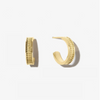 14K gold plated Gold Ridge Hoops on a white background.