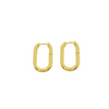 18K gold plated Oval Hoop Earrings against a white background.