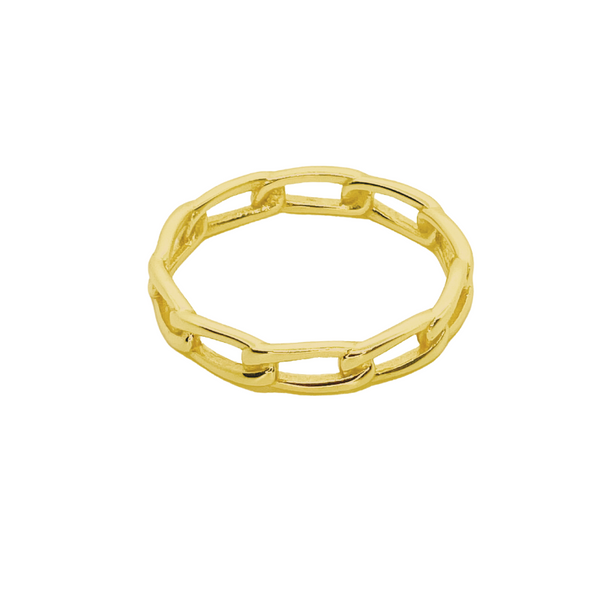 Paperclip Chain Ring From NAZ Parure on a white background