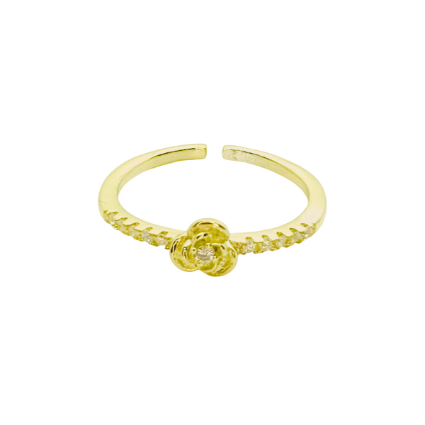 Delicate Rose Ring from NAZ Parure on a white background.