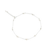 925 Sterling Pearl Anklet against white background