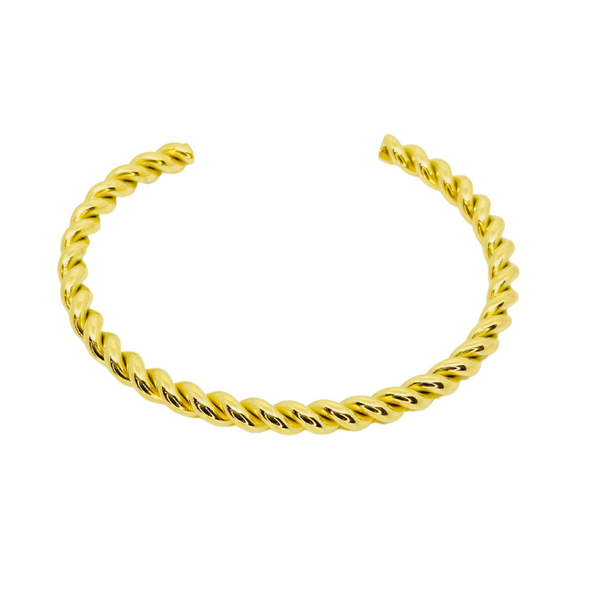 open cuff gold filled Twist Rope Bangle 