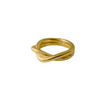18K gold plated Twist Ring on white background.